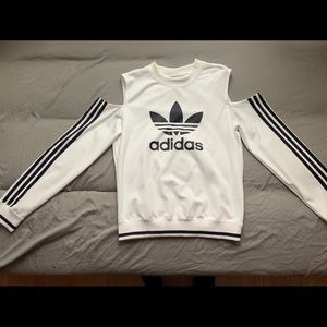 Adidas logo shoulder cut out sweatshirt